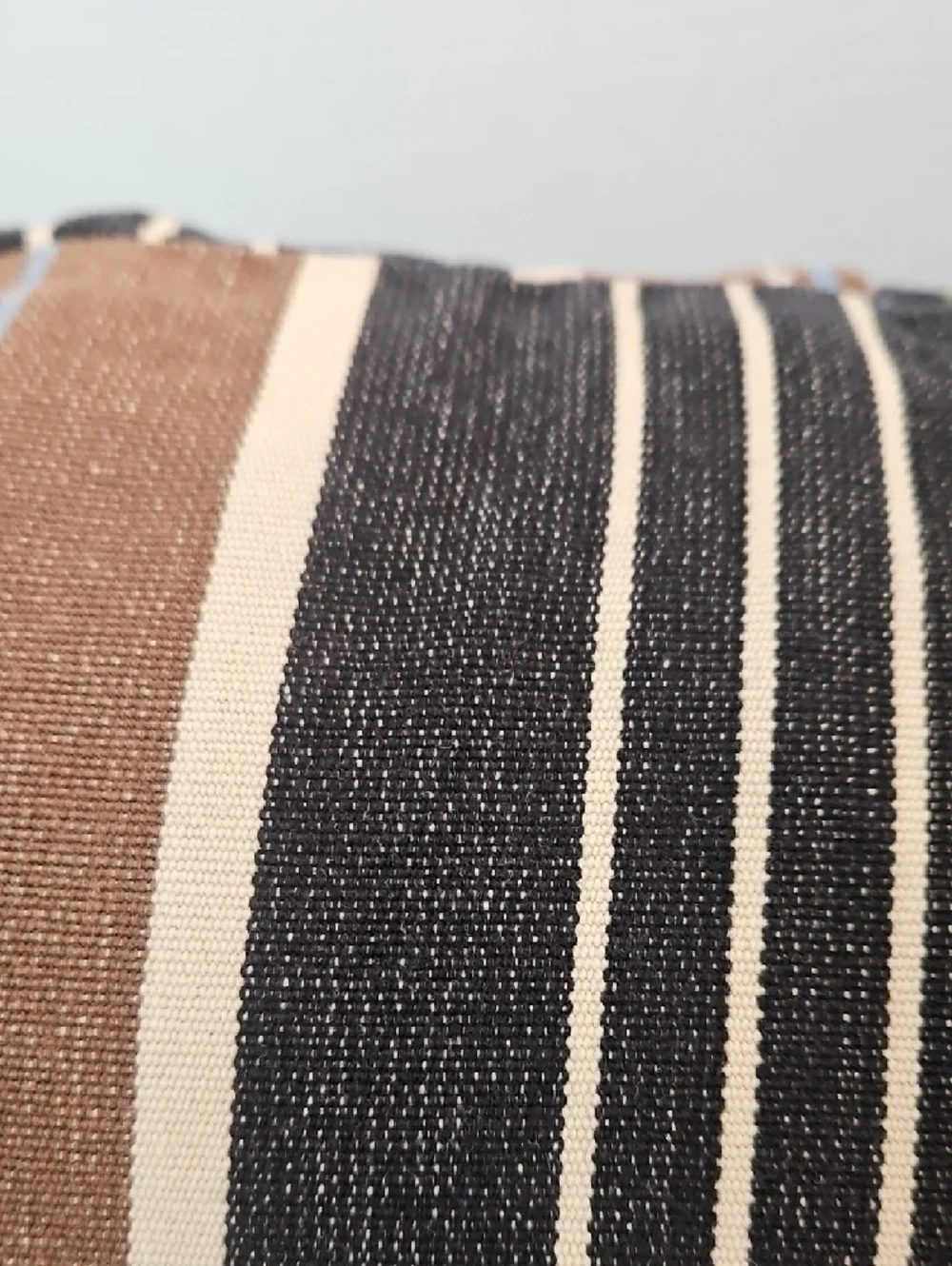 Pottery Barn Teen North Shore Blue Olive Green Striped Standard Pillow Sham Set